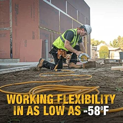 DEWALT 25 Foot Extension Cord Lighted Click-to-Lock 10/3 SJTW - Heavy Duty Outdoor, Waterproof, Weatherproof, Heat & Corrosion Resistant Industrial DEWALT