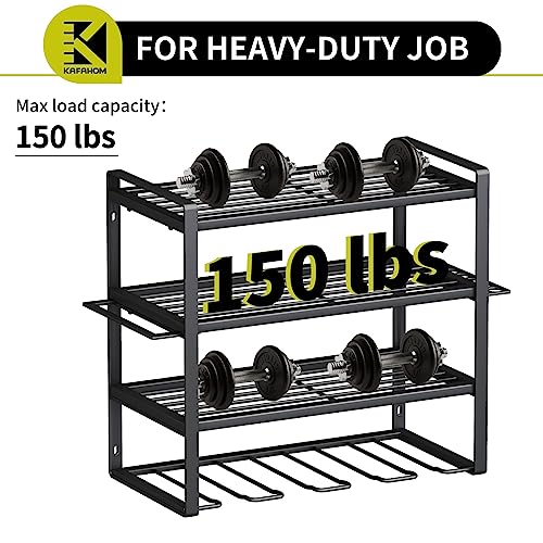 KAFAHOM Power Tool Organizer,4 Layer Drill Holders Wall Mount,Heavy Duty Metal Organizers and Storage Rack for Garage Organization,Tools Shelves with KAFAHOM