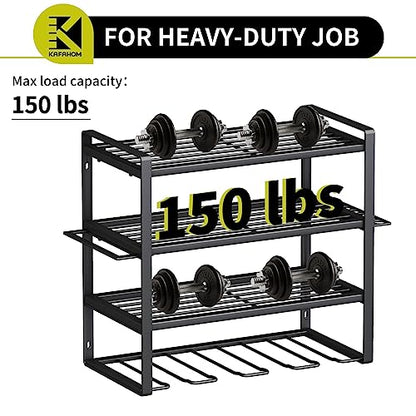 KAFAHOM Power Tool Organizer,4 Layer Drill Holders Wall Mount,Heavy Duty Metal Organizers and Storage Rack for Garage Organization,Tools Shelves with - WoodArtSupply