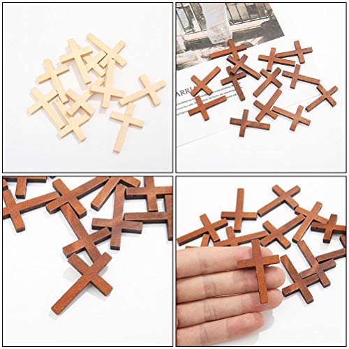 PartyKindom 20PCS Cross Rearview Mirror Hanging Accessories Bling Accessories for car Charm braclets Keychain car Rearview Unfinished Wood Cutout PartyKindom