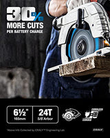 CRALY 6-1/2 Inch 24 Teeth Wood Cutting Framing Circular Saw Blade, 5/8 Inch Arbor, Carbide Tipped, Thin Kerf, Black Ice Coating, for Plywood, MDF, CRALY