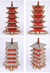 3D Wooden Puzzle,Hanshan Temple Buildings Model,World Famous Architecture Blocks Toy,Age 14+ Assembly Home Decors Adult Craft Kits, DIY Brain Teaser SigridZ