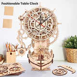 Pirate Ship Clock 3D Wooden Puzzles for Adults, Wooden Models for Adults to Build DIY 3D Puzzle Mechanical Clock Kit, Clock Making Kits Gift for varbertos