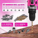 ThinkLearn Tool Kit with 20V Cordless Drill(265in-lbs), Pink Drill Set for Women, Lady's Home Tool Kit for DIY, Daily Repair Tool Set as a Creative ThinkLearn