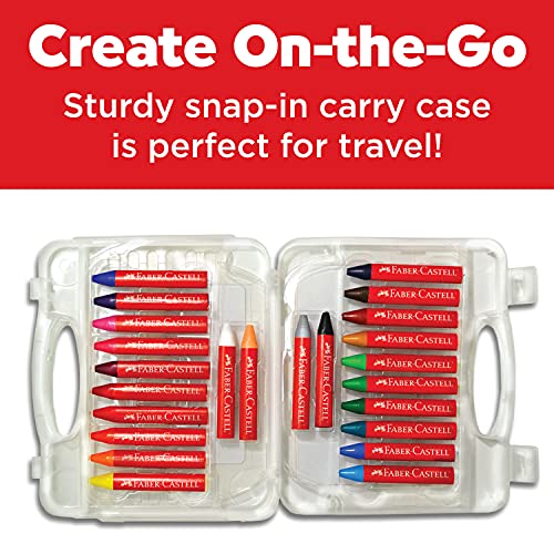 Faber-Castell Beeswax Crayons in Durable Storage Case, 24 Vibrant Colors Faber-Castell