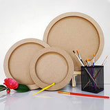 OLYCRAFT 3pcs Wood Canvas Boards Round Wood Painting Boards, Unfinished Wood Paint Pouring Panel Boards for Painting Crafts (5.7", 7.8" & 9.6" OLYCRAFT