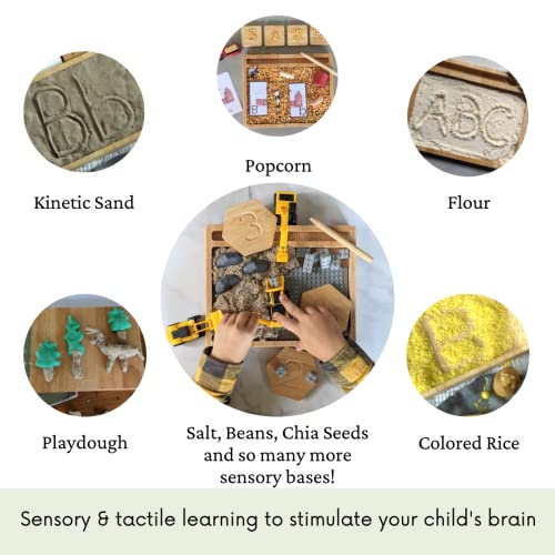  KOOKAROO Sensory Play Bin - 9 Montessori Sensory Bin Tools + 1  Sensory Box - Sensory Table Toys - Waldorf Toys - Sand Tray - Wooden Scoops  for Toddlers 3-4 : Toys & Games