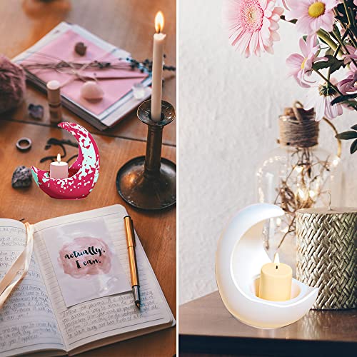 Candle Holder Silicone Resin Mold, 3D Moon Resin Mold, Moon Shape Tealight Trinket Holder Silicone Mold, Cute Cement Concrete Mold, Epoxy Resin Wehous