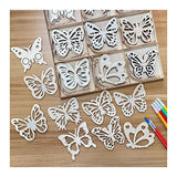 Pack of 45 Unfinished Wooden Butterfly Shaped Cutouts for DIY Crafts 3.5 Inch 5-Count Each Cregugua