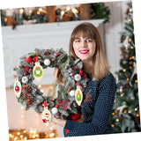 Yardenfun 1 Set Christmas Decoration Wood Christmas Light Bulb Christmas Crafts Wood Slices Wood Slice Ornaments Christmas Tree Baubles DIY Christmas Yardenfun