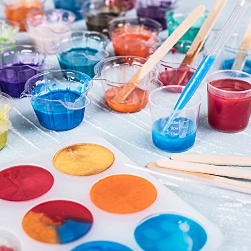 LET'S RESIN Epoxy Mixing Cups Kit,200Pcs, Plastic, 30ml Disposable Measuring Cups,50 Wooden Stirring Sticks, Dropper for Paint Mixing, Jewelry Making LET'S RESIN