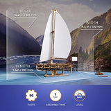 UGEARS Ocean Beaty Yacht 3D Wooden Puzzle - Wooden Mechanical Model Kit to Build - DIY Puzzle Boat with Paper Sails - Brain Teaser Building Set for UGEARS