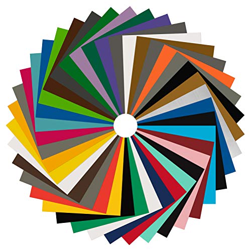 Permanent Adhesive Backed Matte Vinyl Sheets by EZ Craft USA - 12" x 12" - 40 Sheets Works with Cricut & Other Cutters EZ Craft USA