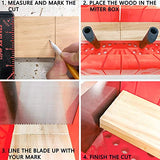 ACEgoes 12" Miter Box with Saw Included, Reinforced Steel Back Saw for Accurate Cutting, Preset 90 Degree 45 Degree 22.5 Degree and 0 Degree Cuts, ACEgoes