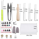 JUPEAN Felting Kit, Needle Felting Kit for Beginner, 60 Colors Wool Roving, Wool Felting Tool Kit with Felting Needles, Foam Mat, Needle Felting JUPEAN