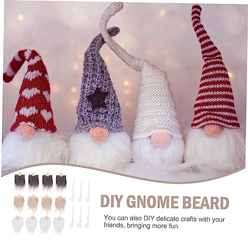 COHEALI 1 Set Braid Suit Hand Made Gnome Beards Craft Fur Gnomes Beard Mini Unfinished Wooden Balls Faux Dwarf Beard Faux Fur Fabric Craft DIY Gnome COHEALI