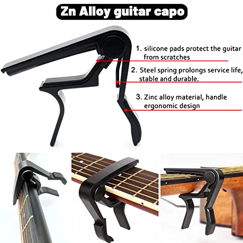 Anvin Acoustic Guitar Accessories Kit Including acoustic Guitar Strings, tuner, guitar capo, 3-in-1 restring tool, guitar picks, pick holder, bridge Anvin
