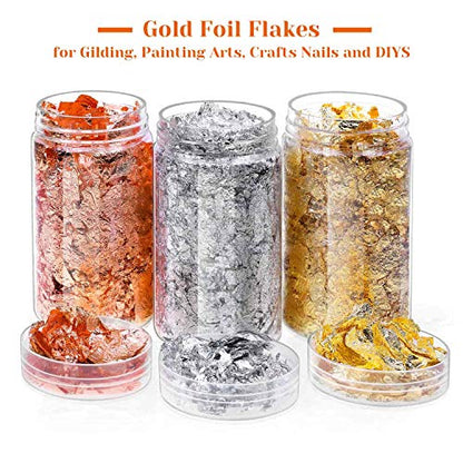 Gold Foil Flakes for Resin, Paxcoo Imitation Gold Foil Flakes Metallic Leaf for Nails, Painting, Crafts, Slime and Resin Jewelry Making (Gold, - WoodArtSupply