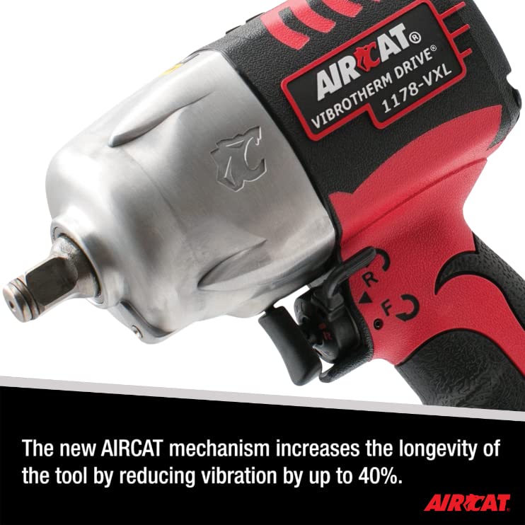 AIRCAT Pneumatic Tools 1178-VXL: 1/2-Inch Vibrotherm Drive Impact Wrench 1,300 ft-lbs - Standard Anvil AIRCAT