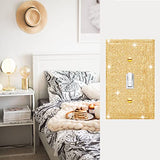 Gaocai 1 Pcs Shiny Silver Golden Rhinestone Wall Plate Cover 1 Gang Decorative Light Switch Cover Rhinestones Switch Covers Gaocai