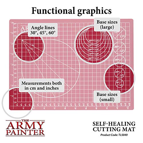The Army Painter Self Healing Cutting Mat - Self Healing Craft Cutting Mat, A4 Size - Double Sided PVC Non-Slip Hobby Mat - 3-Ply Gridded Miniature The Army Painter