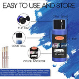 Acrylic Paint Set of 54 Colors 2fl oz 60ml Bottles with12 Brushes,Non Toxic 54 Colors Acrylic Paint No Fading Rich Pigment for Kids Adults Artists HissiCo
