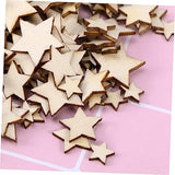 FUNOMOCYA 200pcs Star Wooden Nativity Ornaments Unfinished Wooden Star Ornaments Unfinished Wood Slices Wood Star Cutouts to DIY Star Decor Wooden FUNOMOCYA