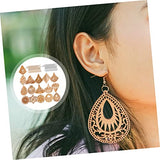 VILLCASE 3 Sets Wooden Geometric Earrings Leather Earring Making Kit African Earrings for Women Unfinished Wood Earrings Wooden Jewelry DIY Kits VILLCASE