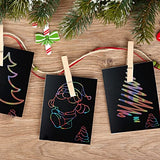 ZEAYEA 200 Pcs Scratch Paper Art Set, Scratch Off Rainbow Magic Paper with 10 Bamboo Stylus, 8 Stencils, Black Scratch Notes for Boys and Girls DIY ZEAYEA