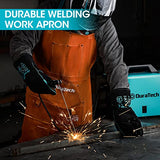 DURATECH Welding Apron, 36" Leather Welding Apron Heat Flame Resistant, Heavy Duty Welding Apron with 6 Tool Pockets, 100% Cowhide Leather Work Apron DURATECH