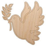 Peace Dove with Olive Branch Unfinished Wood Shape Piece Cutout for DIY Craft Projects - 1/8 Inch Thick - 6.25 Inch Size Sniggle Sloth
