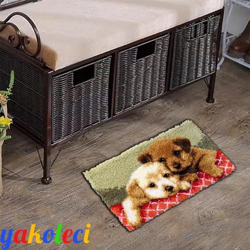 YAKOLECI Latch Hook Kits, DIY Rug Making Kits with Printed Pattern Canvas, Instrution, Yarns and Latch Hook, Easy to Start for Beginners, DIY Home YAKOLECI