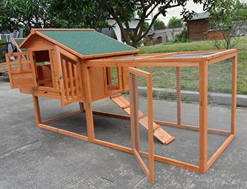 ChickenCoopOutlet Deluxe Large Wood Chicken Coop Backyard Hen House 3-5 Chickens w Nesting Box Run - WoodArtSupply