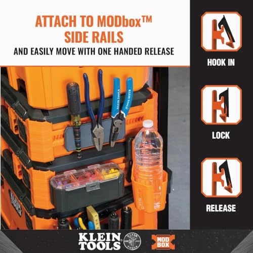 Klein Tools 54817MB MODbox Cup Holder, Modular Tool Storage System Side Mounting Accessory, Easy One-Handed Attachment, Anti-Spill Klein Tools