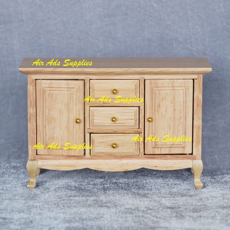 AirAds Dollhouse 1:12 Miniature Furniture Legs Wardrobe Cabinet Legs Unfinished Wood (Set 4pcs)