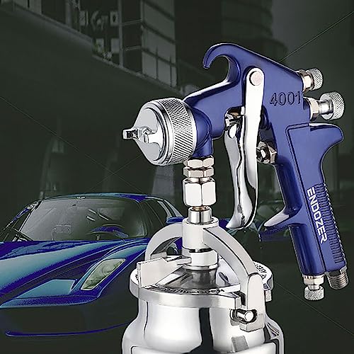 ENDOZER Professional Siphon Feed Spray Gun for Paint, Red Handle, 34 oz -1.8mm Nozzle for a Variety of Low Viscosity Paints（Blue） ENDOZER