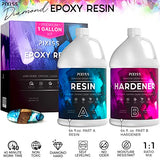Pixiss Epoxy Resin Kit (1 Gallon Kit) - 2 Part 1:1 Easy Mix, Self-Leveling, Bubble-Free, Crystal Clear - Non Yellowing Art Resin for Jewelry - With Pixiss