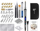 BESTZO Wood Burning Kit -LCD Wood Burning Tool Kit With Soldering Iron, Pyrography Tool Kit Wood Burning Pen With Embossing,Carving,Soldering Tip, Bestzo