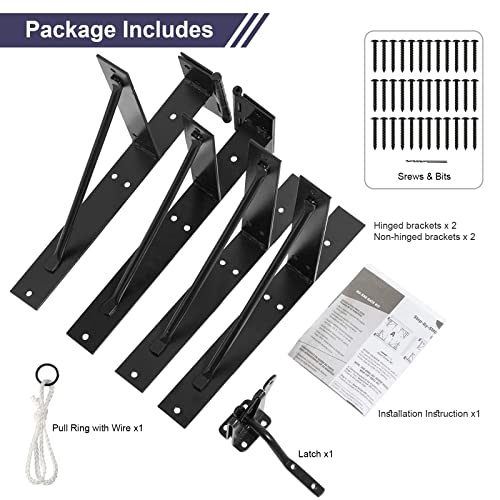 GoldOrcle Anti Sag Gate Kit Heavy Duty No Sag Kit for Wooden Gate Fence with a Gate Latch GoldOrcle