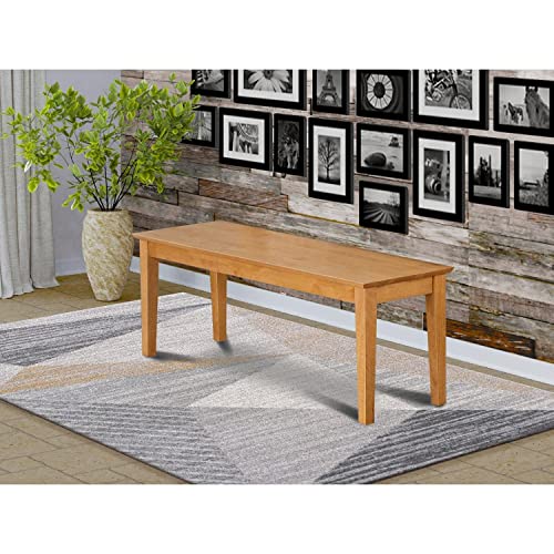 East West Furniture CAB-OAK-W Dining Room Bench with Wood Seat, 51x15x18 Inch East West Furniture