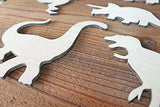 6-Pack Dinosaur Wood Cutout Shapes Cut Out T-Rex Brontosaurus Brachiosaurus Velociraptor + More (6 Longest Side) Texan Wood Crafts