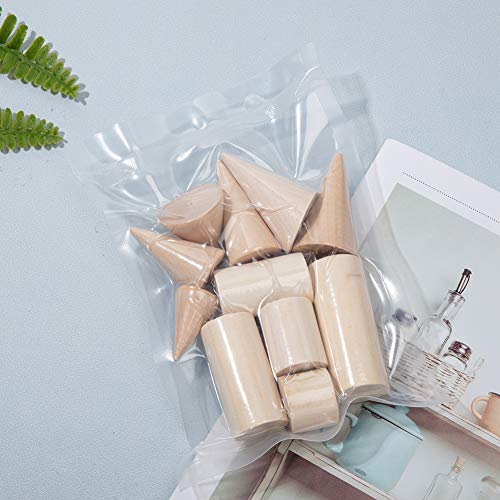 OLYCRAFT 11PCS Natural Wood Cone Ring Holders Unpainted Wood Cone Column Jewelry Ring Display Holder, Wood Ring Holders for Display DIY Craft OLYCRAFT