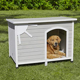 Midwest Homes for Pets Eilio Folding Outdoor Wood Dog House, No Tools Required for Assembly | Dog House Ideal for Large Dog Breeds, Beige (12EWDH-L) MidWest Homes for Pets