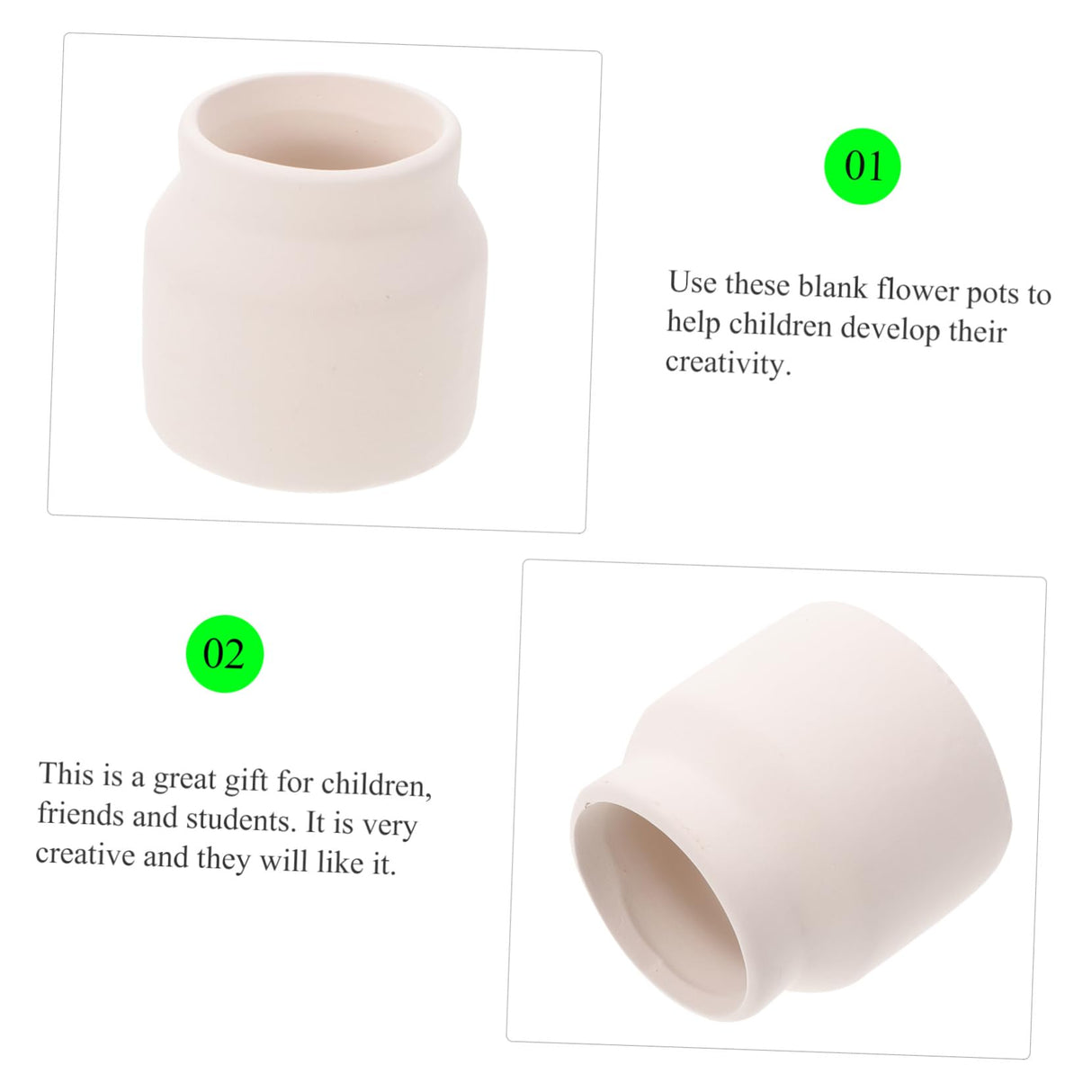 FUNOMOCYA 2pcs Flowerpot Hand Paint Mini Flower Pots Small Planter Unfinished Flower Pot Ceramic Pot Decorative Flower Pot Decorative Planter Floral FUNOMOCYA