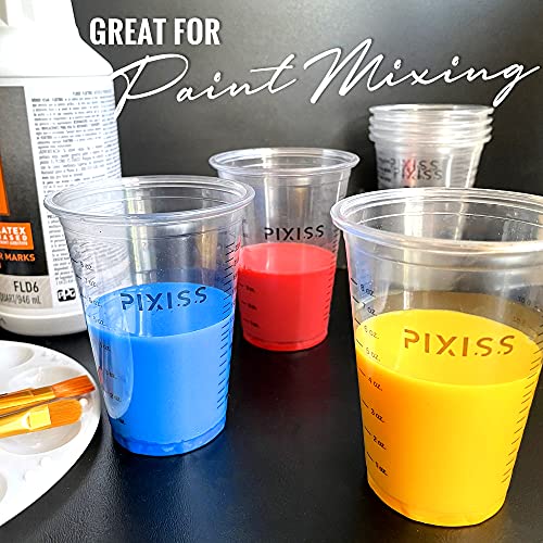 Disposable Epoxy Resin Mixing Cups with Measurements (20-Pack) Pixiss Mixing Cups for Epoxy Resin, Epoxy Mixing Containers, Epoxy Cups For Epoxy
