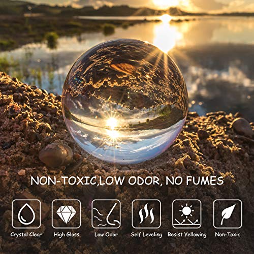 Epoxy Resin - 17OZ Upgraded Crystal Clear Epoxy Resin Kit for Art Coating & Casting Jewelry River Table Countertop Cheeseboard Wood Canvas Painting Demorex