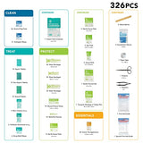 Be Smart Get Prepared First Aid Kit, Teal, 326 Piece, Exceeds OSHA and ANSI Guidelines 100 People - Office, Home, Car, School, Emergency, Survival, Be Smart Get Prepared
