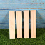 Exceart 10pcs Rectangle Wood Boards Unfinished Wood Boards Sheets Carving Blocks for Arts Craft Painting 4x20cm EXCEART