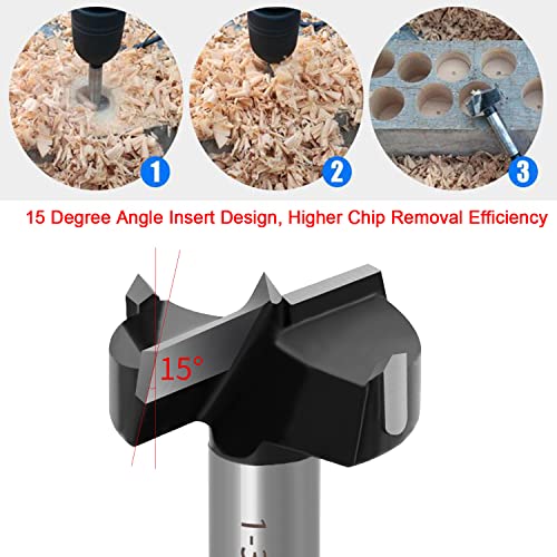 ASNOMY 3-1/2" Inch Carbide Forstner Drill Bit, Carbide Tipped Forstner Bit for Hard Wood, Wood Drilling Hole Saw Set Woodworking Hinge Cutter Tool ASNOMY