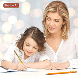 Shuttle Art Pencils and Erasers Bundle, Set of 350 Pack Sharpened Yellow Pencils + 72 Pack Premium White Erasers Bulk Shuttle Art